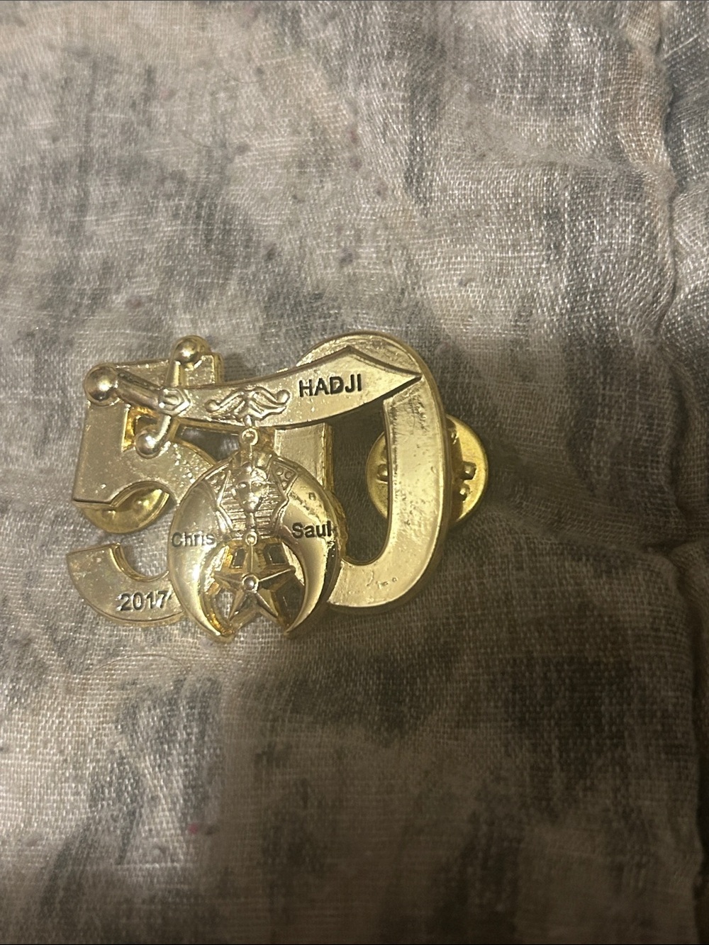 Vintage 2017 Hadji Shriners Masonic 50th Anniversary Lapel Pin